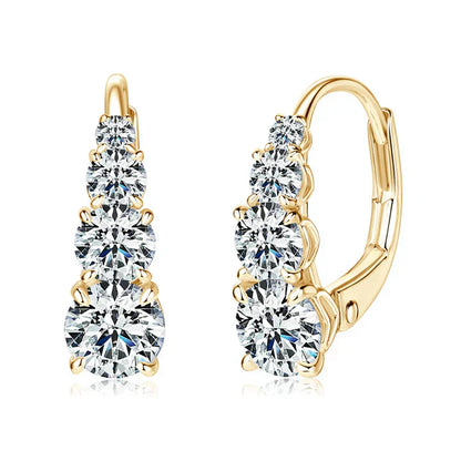 Pendientes Carol con cuatro piedras