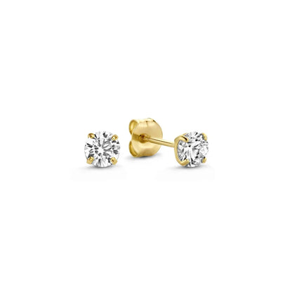 Conjunto de Pendientes Piedras Celeste | Oro