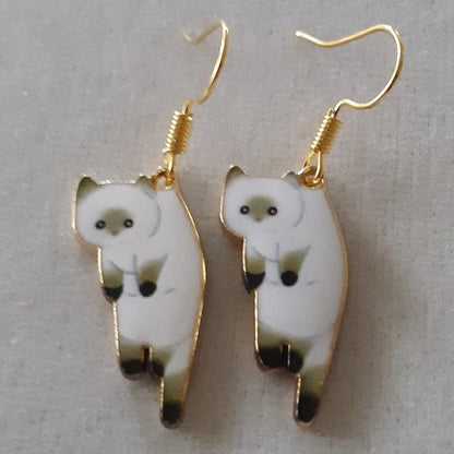Pendientes colgantes con forma de gatos