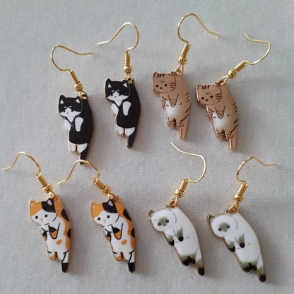 Pendientes colgantes con forma de gatos