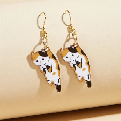 Pendientes colgantes con forma de gatos