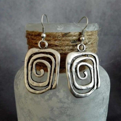 Pendientes Boho en espiral en plata