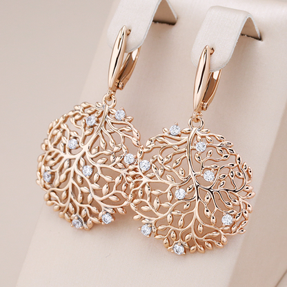 Elegantes pendientes con ramas redondas y circonitas