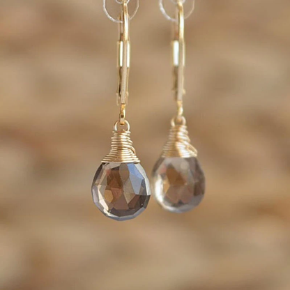 Pendientes de cristal del desierto en oro