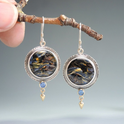 Pendientes Vintage Negros en Plata
