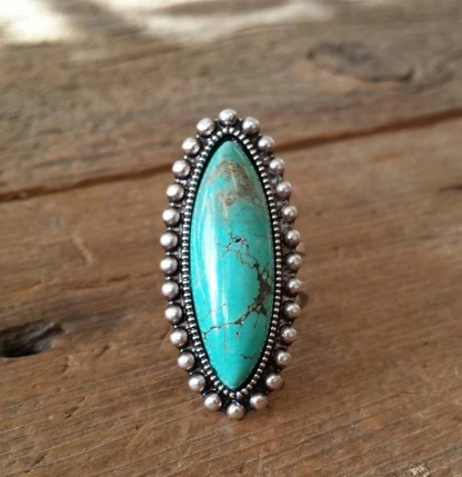 Anillo vintage con piedra turquesa