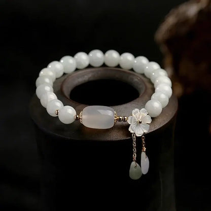 Pulsera de aguamarina con perlas