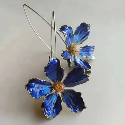 Pendientes Vintage Flor Azul