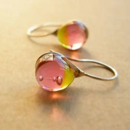 Pendientes colgantes de vidrio caliente vintage