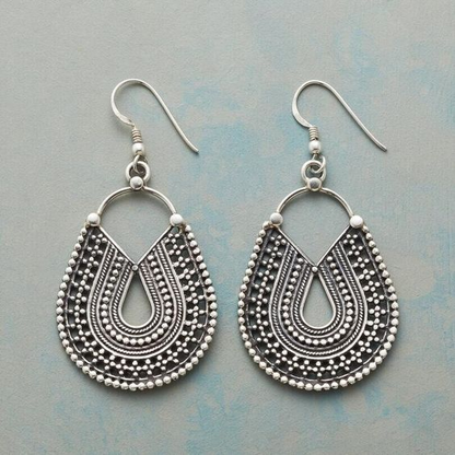 Pendientes vintage de plata con colgante mandala