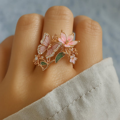 Anillo de Circonia Mariposa Brillante Natural