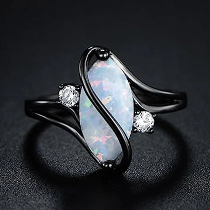 Anillo Vintage Negro con Piedra Preciosa