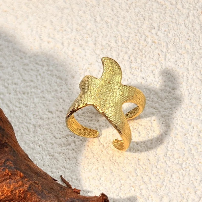 Anillo Vintage Gold Starfish (Ajustable)