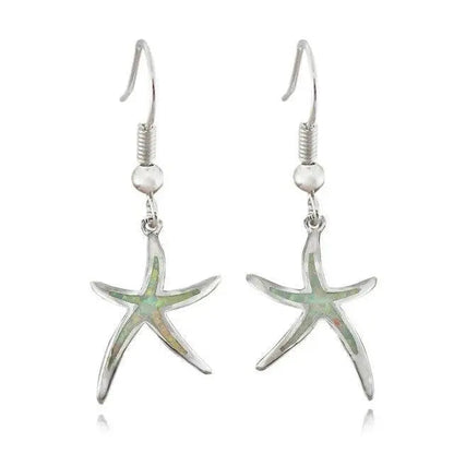 Pendientes Estrella ade Mar en Ópalo y Plata