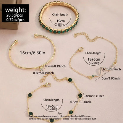 Conjunto de Pulseras Esmeralda Pura | Oro